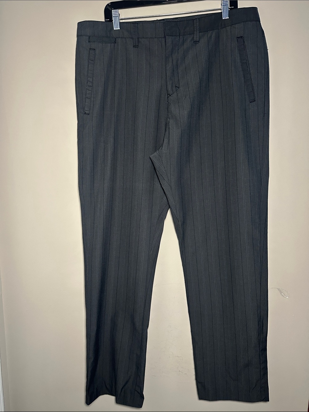 Quiksilver thin pinstriped pants dark gray pants 38x33